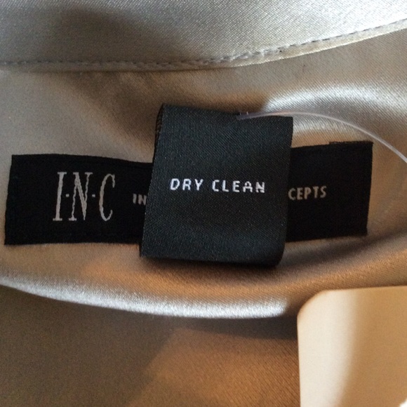 INC NWT Beautiful Silver Silk Belted Dress Size 10 - Picture 8 of 9